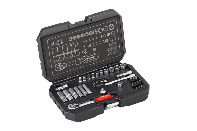Komplet gedora 1/4", 36 kom-plast.kut.