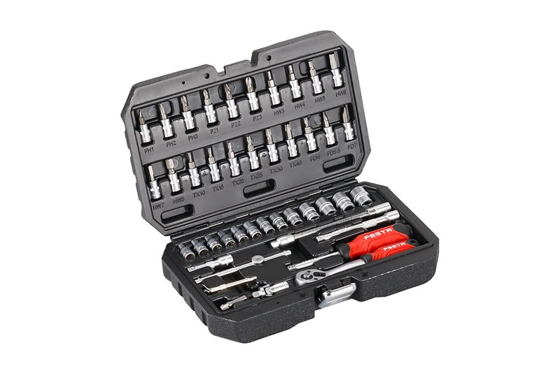 Komplet gedora 1/4", 46 kom-plast.kut.