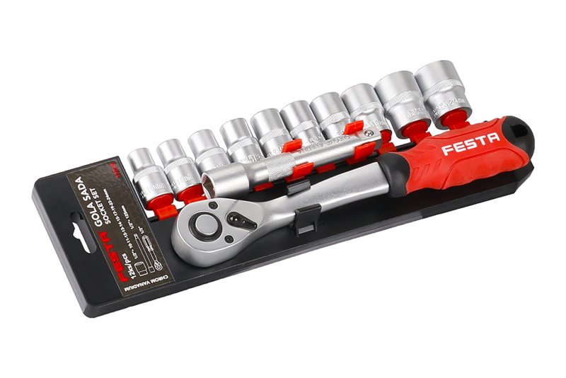 Komplet gedora 1/2" 12 kom+račna