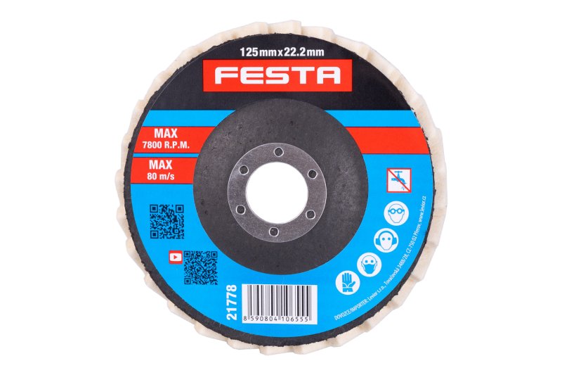 Lamel disk za poliranje FESTA vuna 125mm/22.2mm