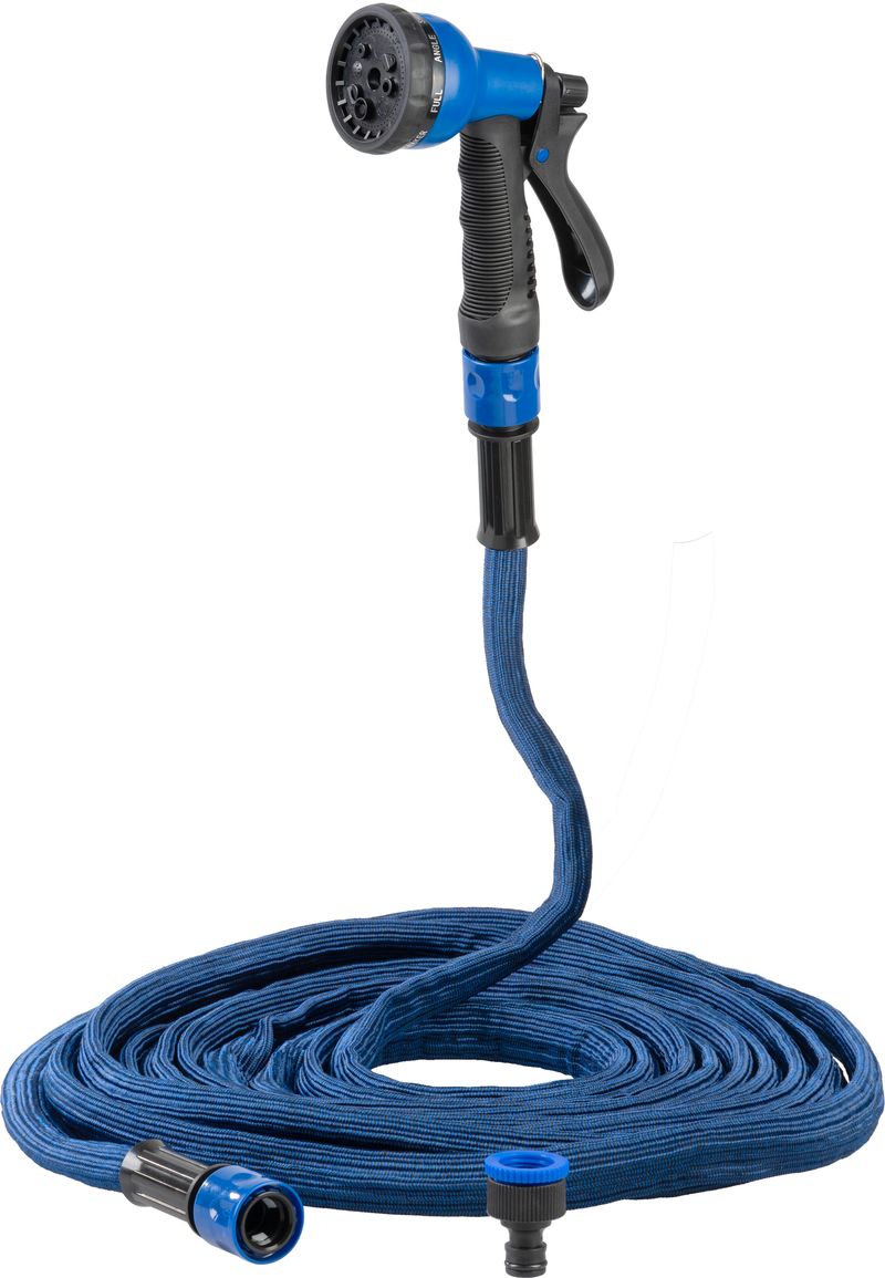 Vrtno fleksibilno crijevo, 14.6-30m, 1/2"-3/4" + pištolj