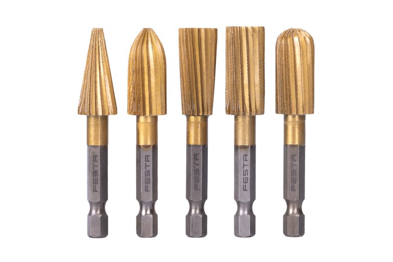 Set freza za metal FESTA, TiN, 1/4"HEX, 5/1